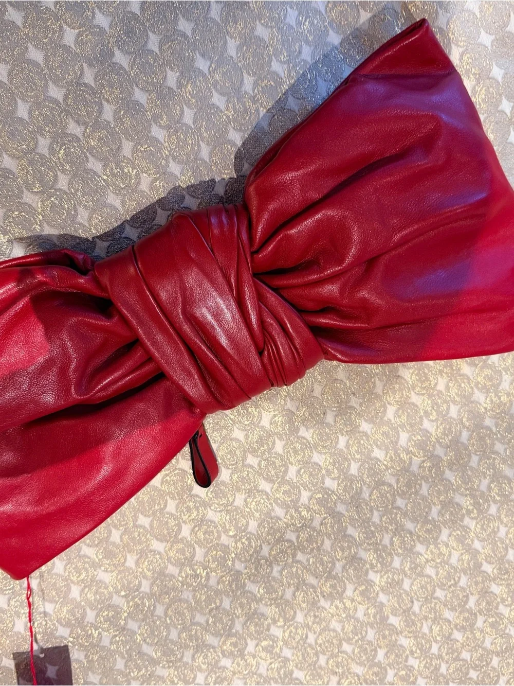 Authentic vintage Valentino Garavani Red Bow-Knot Leather Clutch